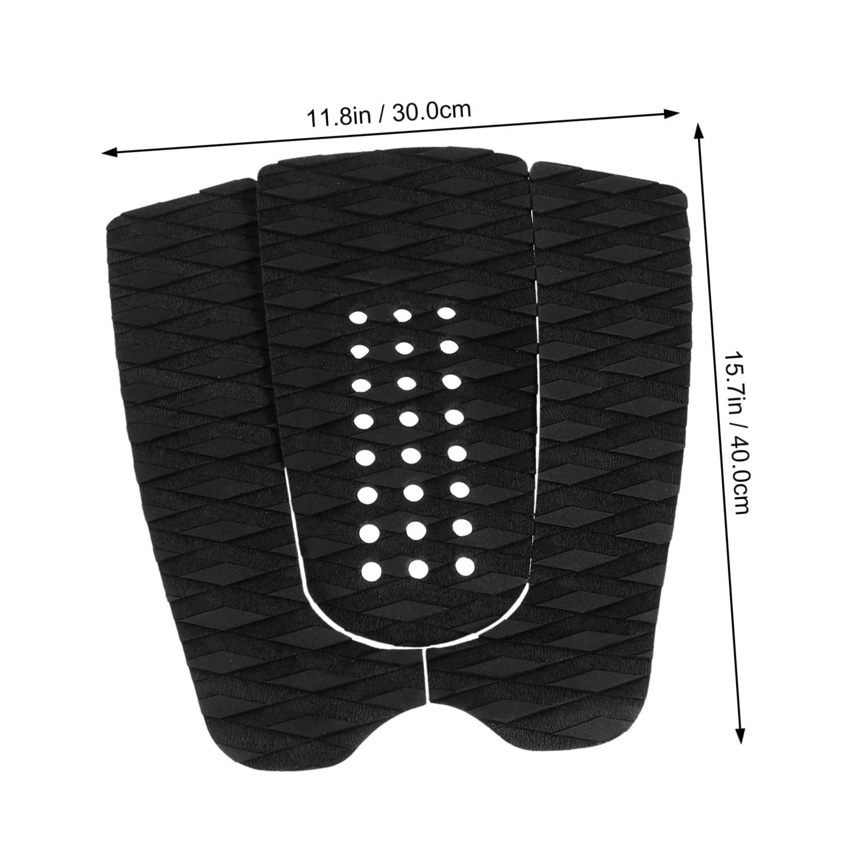 GOOHOCHY Adhesive Non-Slip Black Traction Pads Set for Surfboard Skimboard Accessories