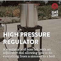 Vista 2 de GASONE 2109-08 Regulador ajustable de propano de alta presión de 8 pies 0-20 PSI
