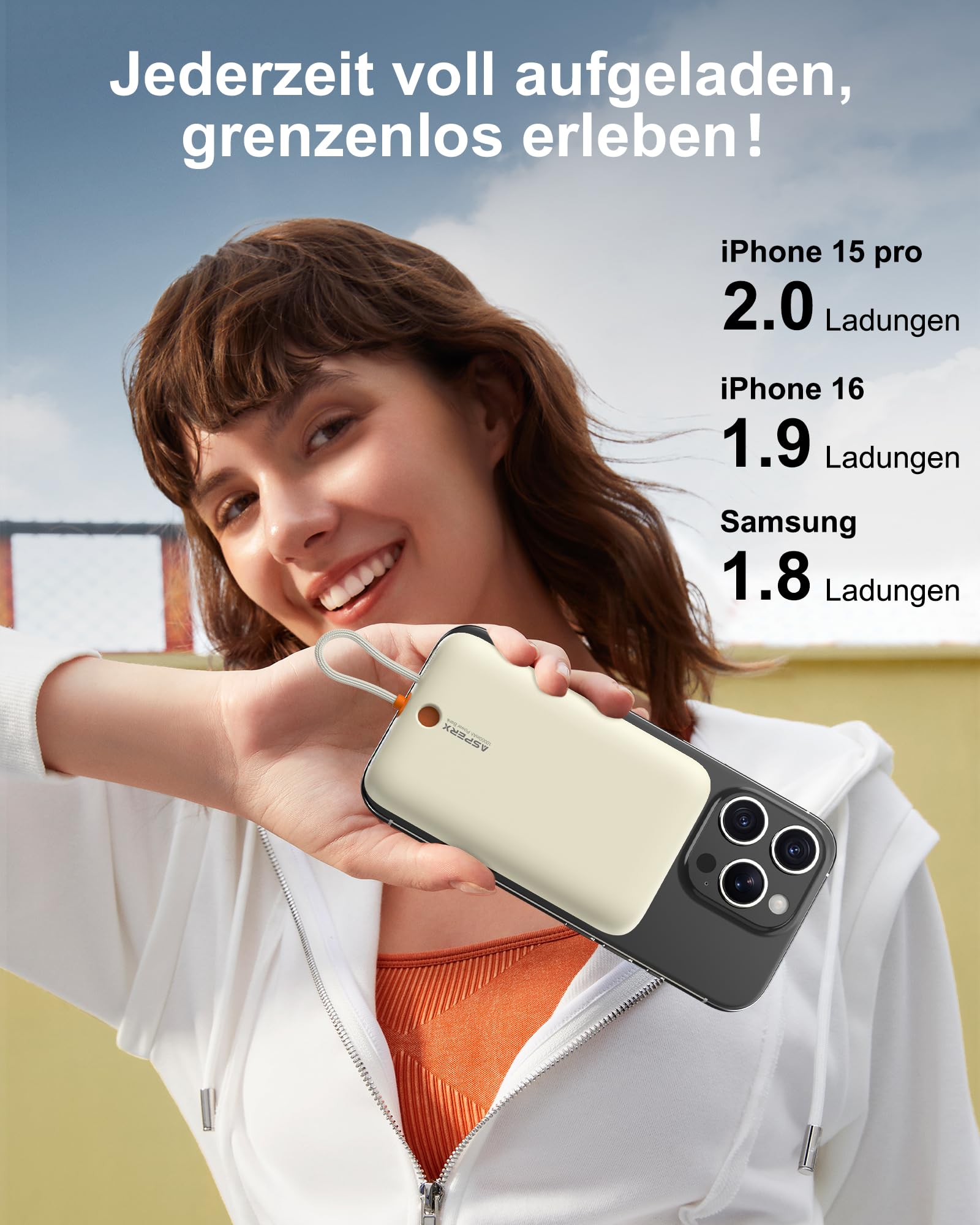 AsperX PD 22,5 W 10000 mAh Power Bank magnetico per MagSafe