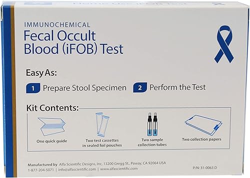 Miniatura 7 de Prueba casera inmunoquímica de sangre oculta fecal (FIT o iFOB) y prueba de heces - 2 unidades