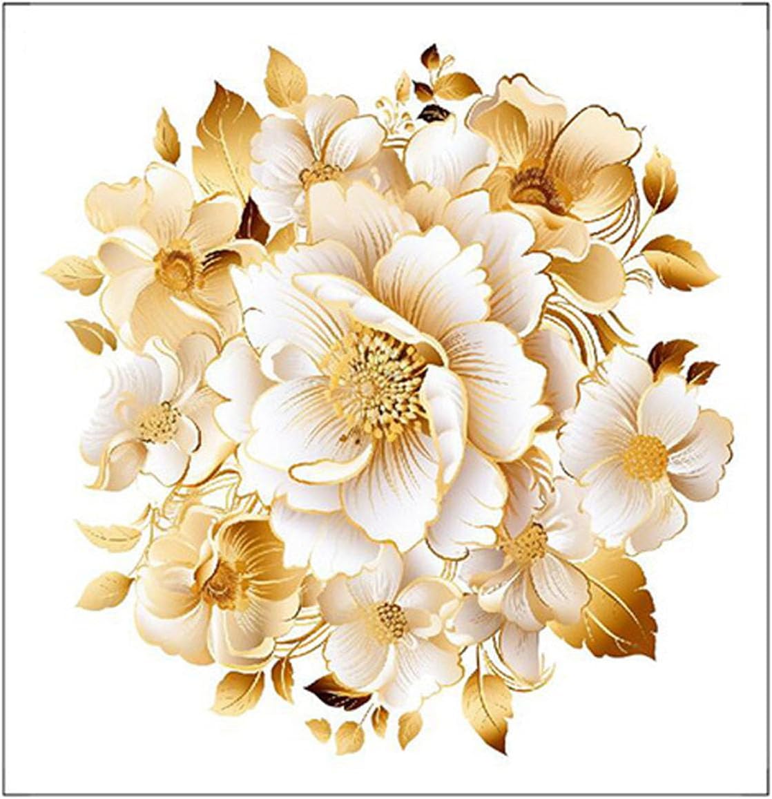 Gold Floral Toilet Seat Stickers Self-Adhesive Bathroom Decal Toilet Lid Decal Sticker for Toilets Bathroom Decoration
