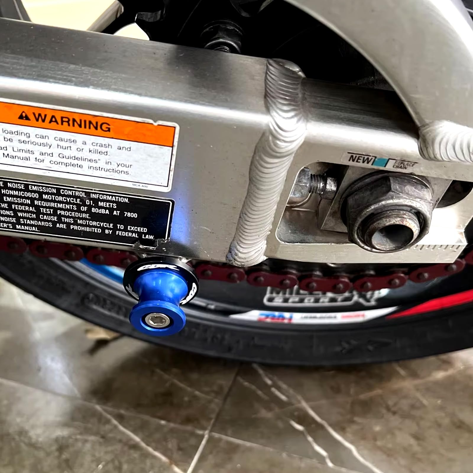 8mm Nottolini Per CBR600RR CBR1000RR CBR 600 900 1000 RR CBR 900 RR 954 RR 250R Accessori Moto Vite per Cavalletto M8 Bobine Forcellone Oscillante (Blu)