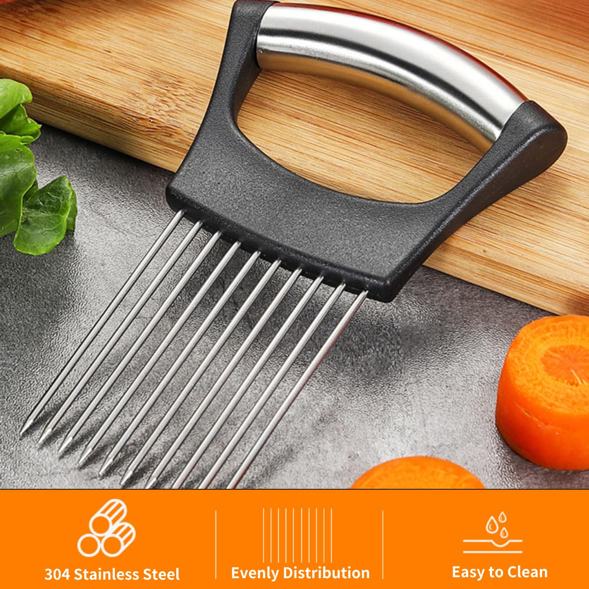 Demarsen Coupe Oignon En Acier Inoxydable, Support à Oignons Pour