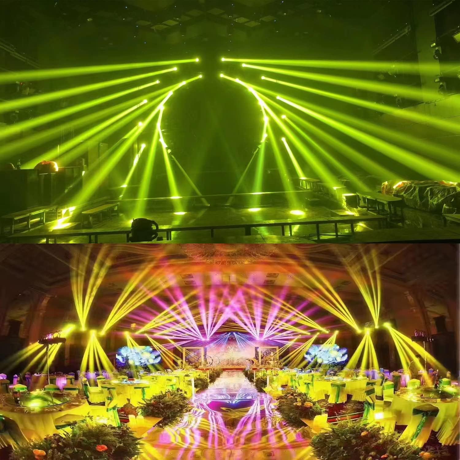 JUNMAN Mini 230W 7R Beam Cabeza Móvil DJ Disco Etapa Luces 48 Prisma