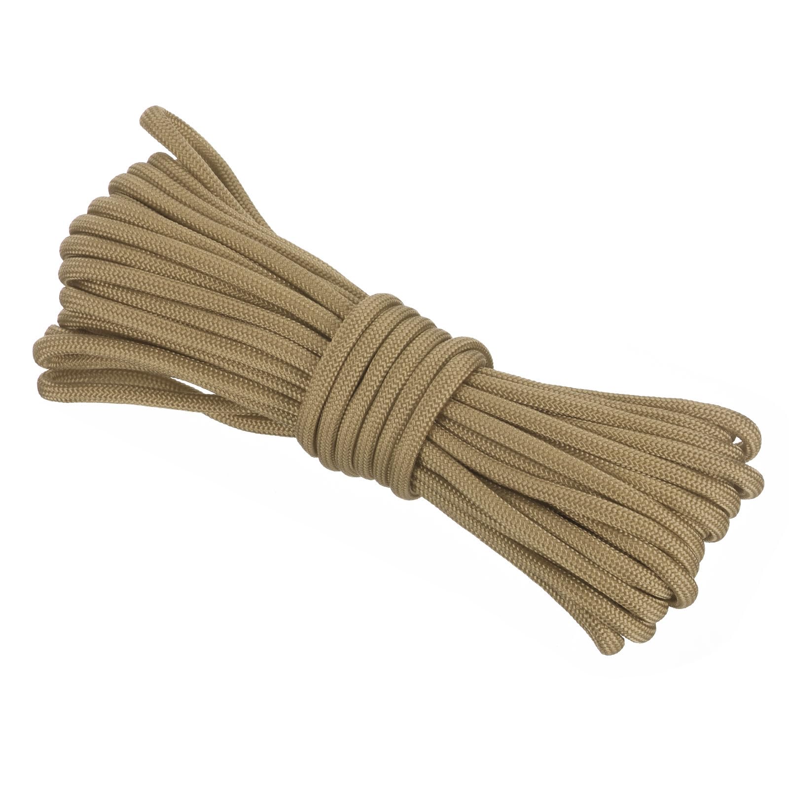 Rebower 550 Paracord Rope 8m, 4mm Thin Paracord Nylon Cord 7-Strand Core [for Tent Camping Outdoor Gear] - Light Brown