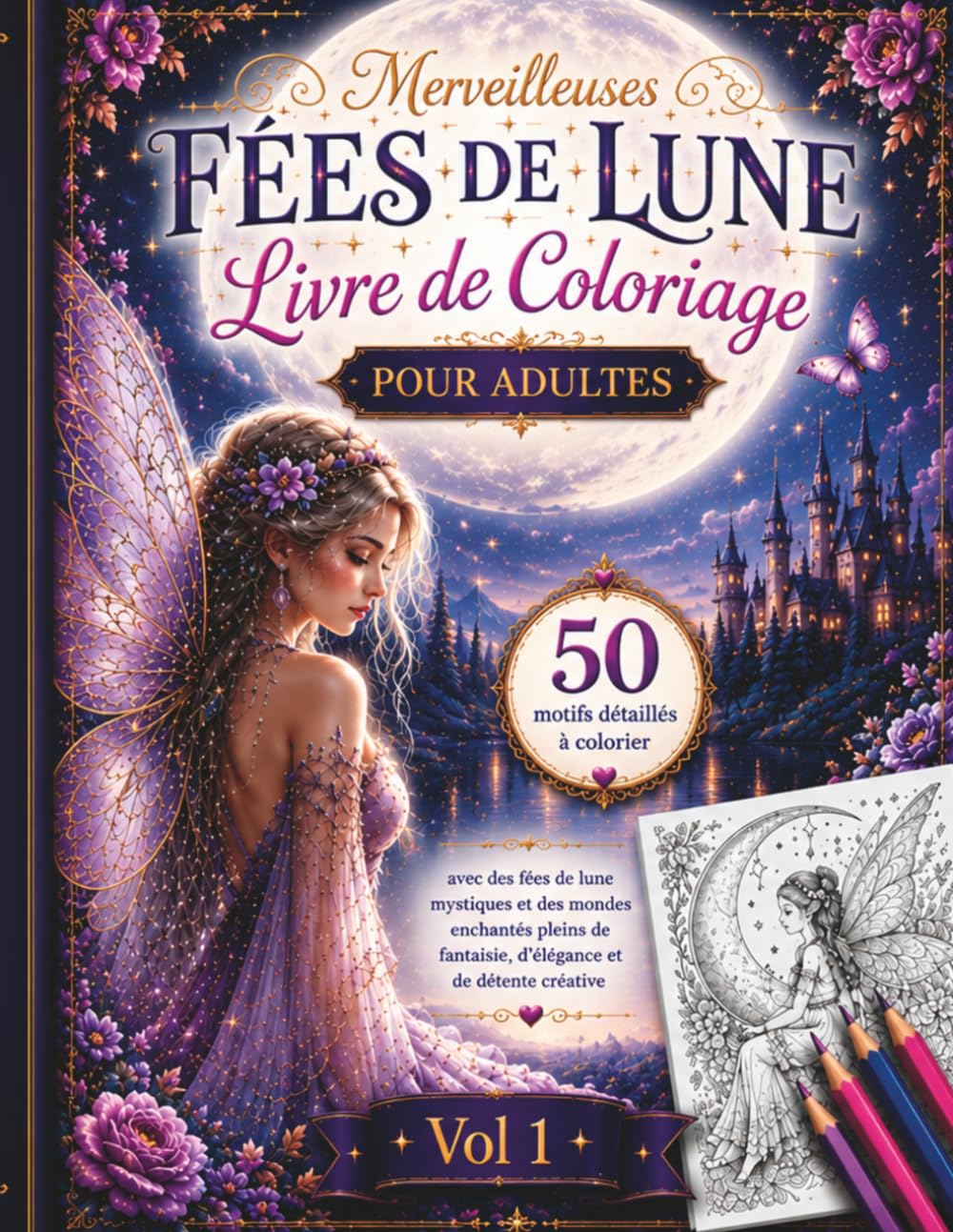 Fées Enchantées au Clair de Lune – Livre de coloriage pour adultes: 50 illustrations détaillées de fées mystiques sous la lumière de la lune – pour ... la créativité, de la magie et de la détente