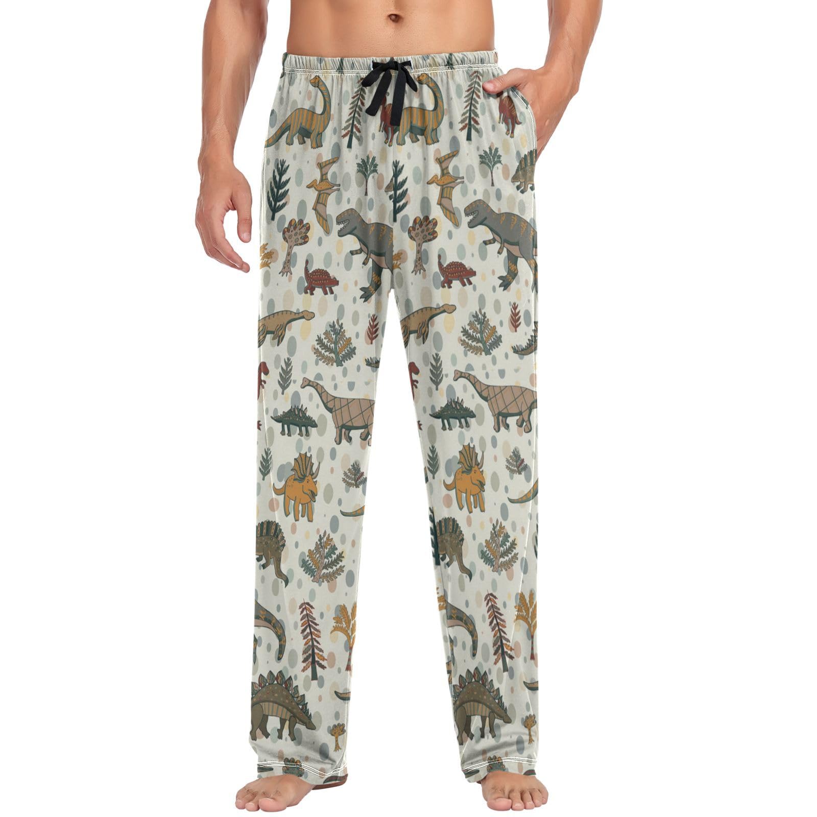 visesunny Mens 100% Cotton Pajama Bottoms Lightweight Lounge Pant with Pockets Soft Sleep Pj Pants for Men