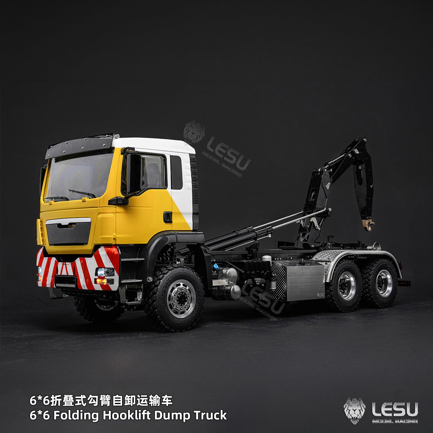 TOUCAN RC HOBBY LESU Z0102 1/14 - Carrello idraulico a carrello, 6 x 6 RC gancio sollevatore, cambio a 3 marce, serratura differenziale