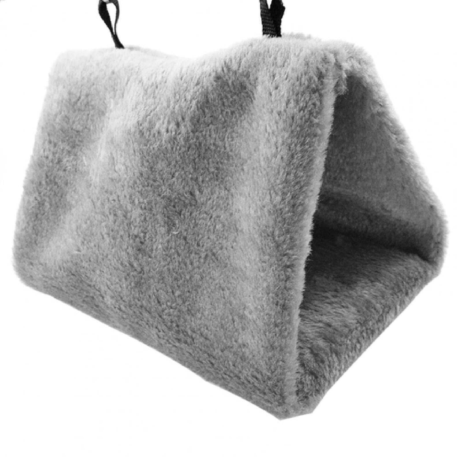 Nido de pájaros, Jaula Triangular Colgante for casa, Nido, Cama, Hamaca cálida de Felpa for Mascotas, Plegable, Suministros Seguridad, Color Rosa, L(Gray,L)