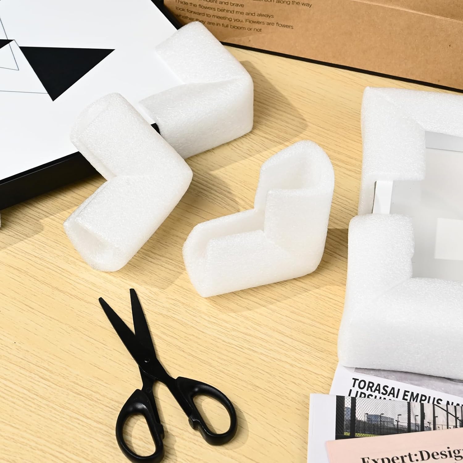 24 Pcs Foam Corner Protectors for Shipping, L-Shaped Edge Guards for TV Moving Box, Picture Frames, Mirrors, and Furniture, Must-Have Moving Supplies