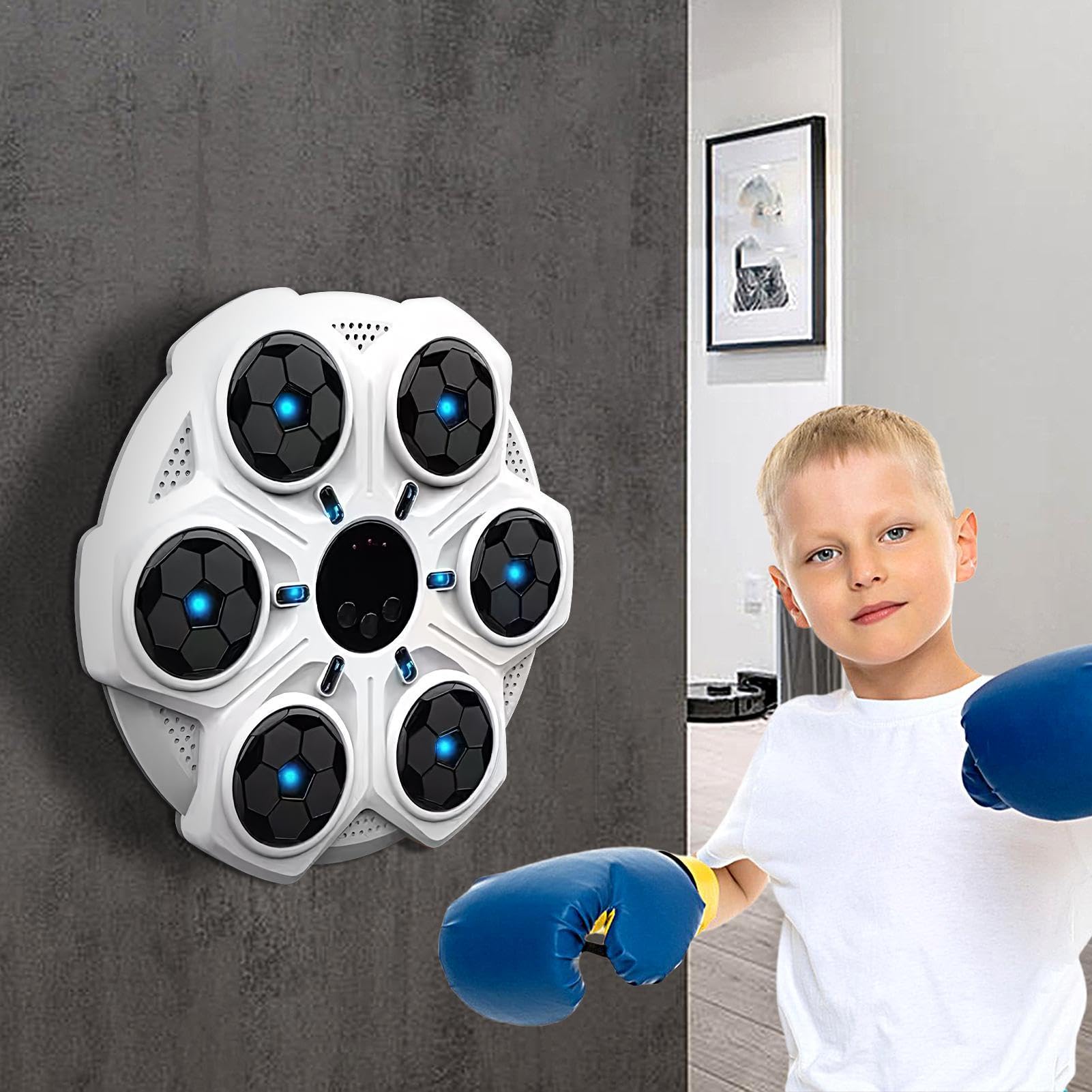 Macchina Punch Box per Allenamento Boxe con Musica Regolabile, Interactive Workout Machine, Attrezzature di Allenamento per Bambini
