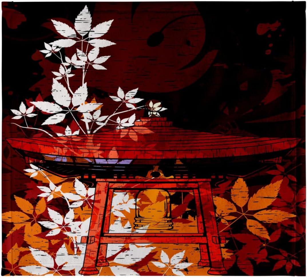 3dRose Pretty Ornate Japanese Bell Gong Decorated with Foliage Asian Oriental Art 22x30 Bath Hand Pool Towel