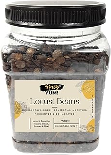 Spicy Yum! African Locust Beans (Whole, Fermented) – Iru, Dawadawa – Traditional West African Seasoning – 8 oz