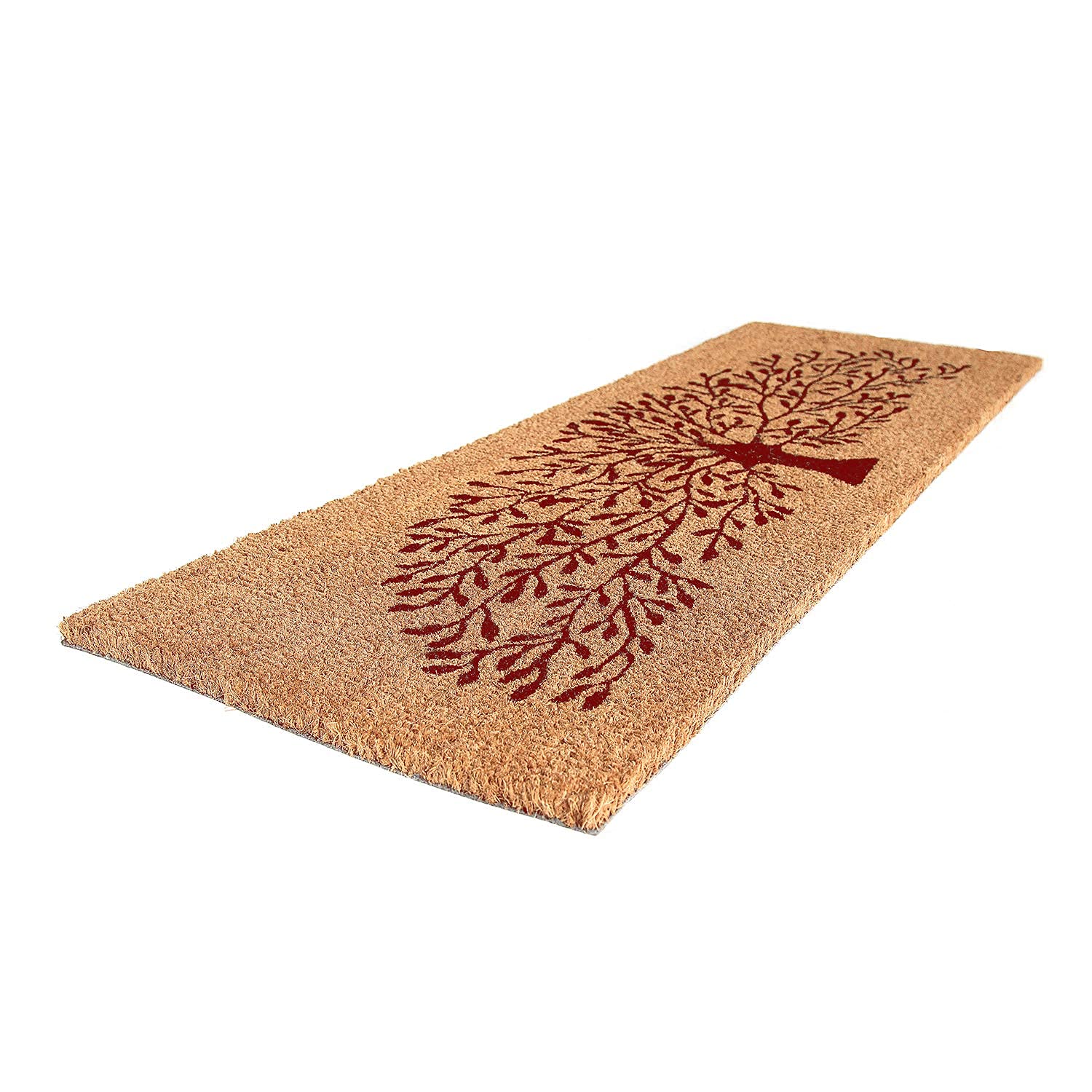 Onlymat Natural Coir Leaf Printed Doormat (Beige & Maroon) Long-Lasting, Anti-Slip, Heavy Duty Thick Entryway Rug with PVC Backing for Indoor & Covered Door Entrances (120 x 40cm) (B07YWLMFJG) Amazon Price History, Amazon Price Tracker