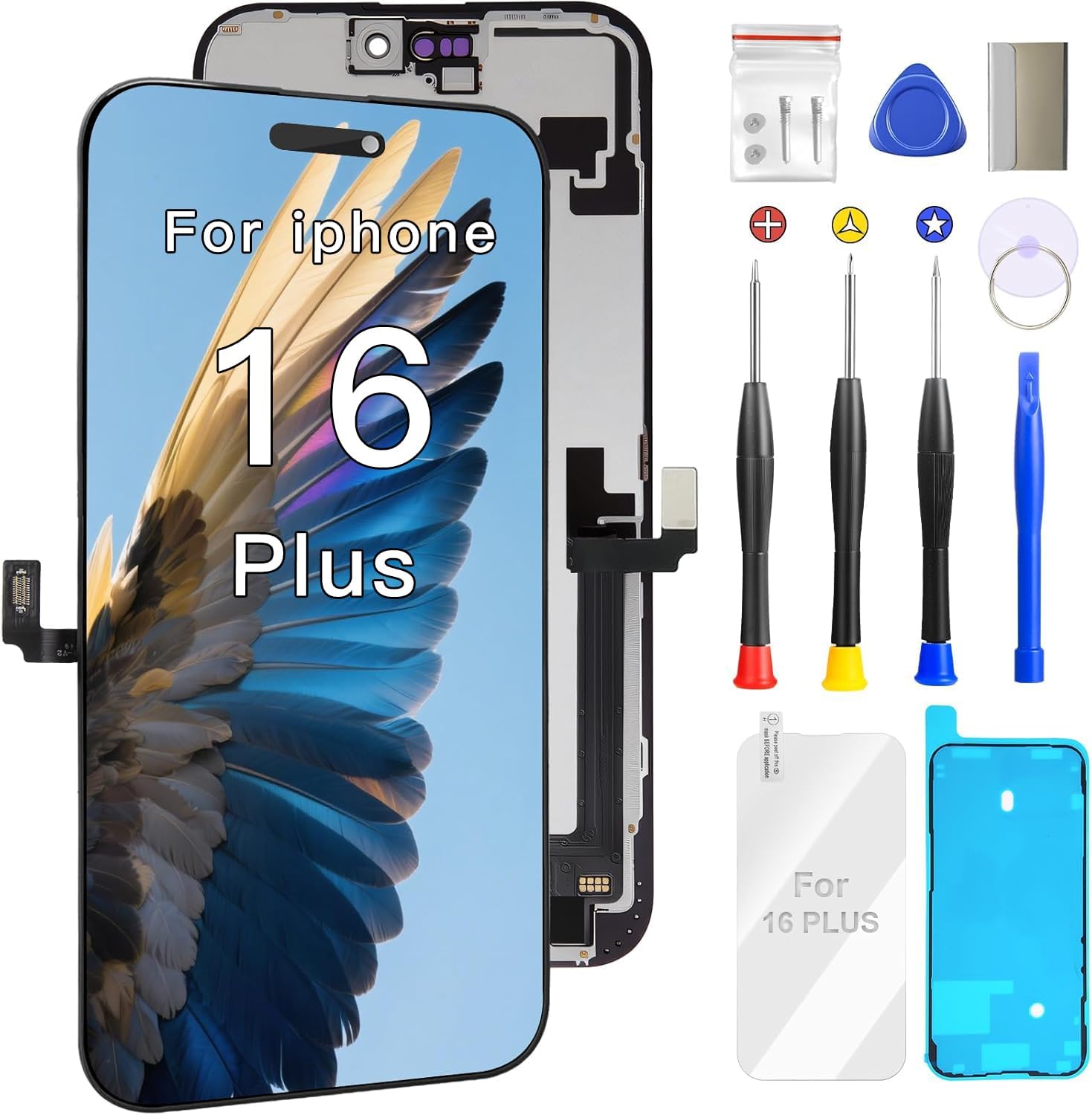 for iPhone 16 Pro Max Screen Replacement Kit Full Assembly 6.9 inch,3D Touch LCD Display for A3296, A3084, A3295, A3297 Digitizer Screen and Repair Tools Kit