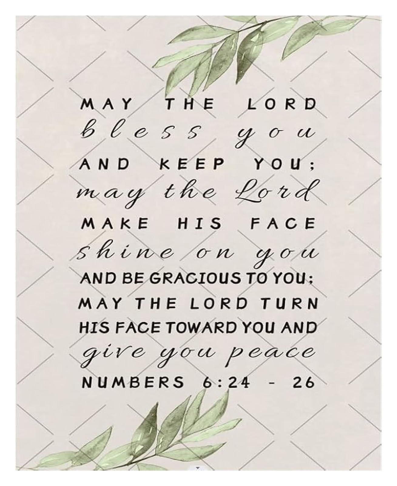 Blessed Bible Verse Metal Tin Sign May The Lord Bless You Numbers 6:24-26 Inspirational Christian Wall-Art 8 X 12 in