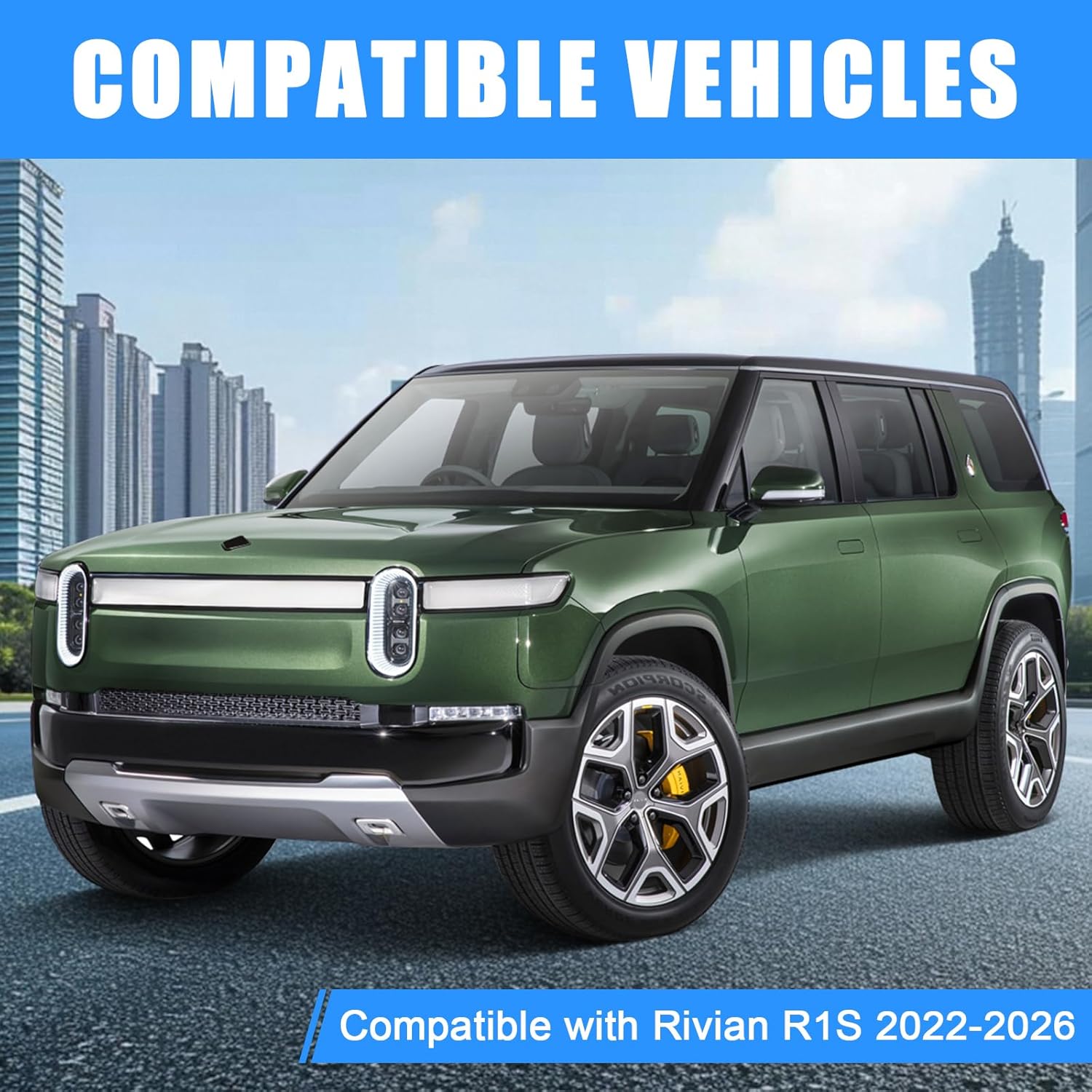 Mud Flaps Splash Guards for 2022-2026 Rivian R1S, Durable ABS Material, No-Drill Installation, Protects Against Mud, Rocks, and Debris, Front & Rear Fender Liner (4PCS)