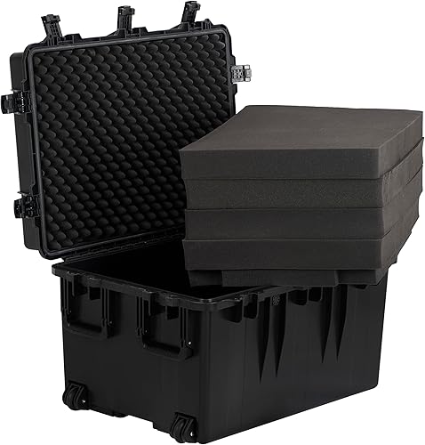 Miniatura 2 de MEIJIA Funda portátil impermeable para todo tipo de clima, espuma de ajuste personalizable con ruedas giratorias y mango retráctil, 33.25 x 24.4 x