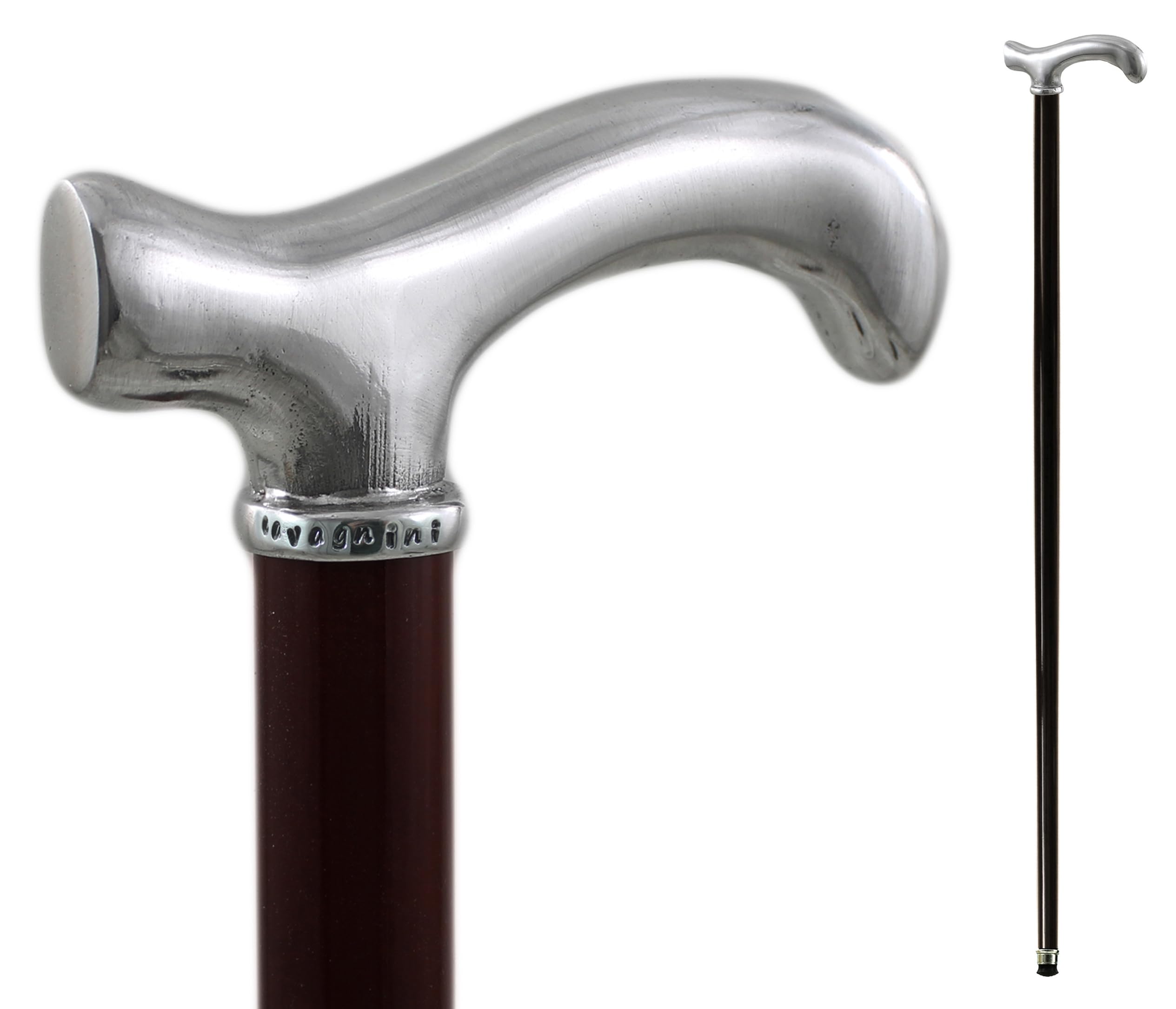 Gehstock CAVAGNINI Eleganter Zeremonie- Holz- für Senioren Damen und Herren- Länge anpassbar (Derby- Braun)