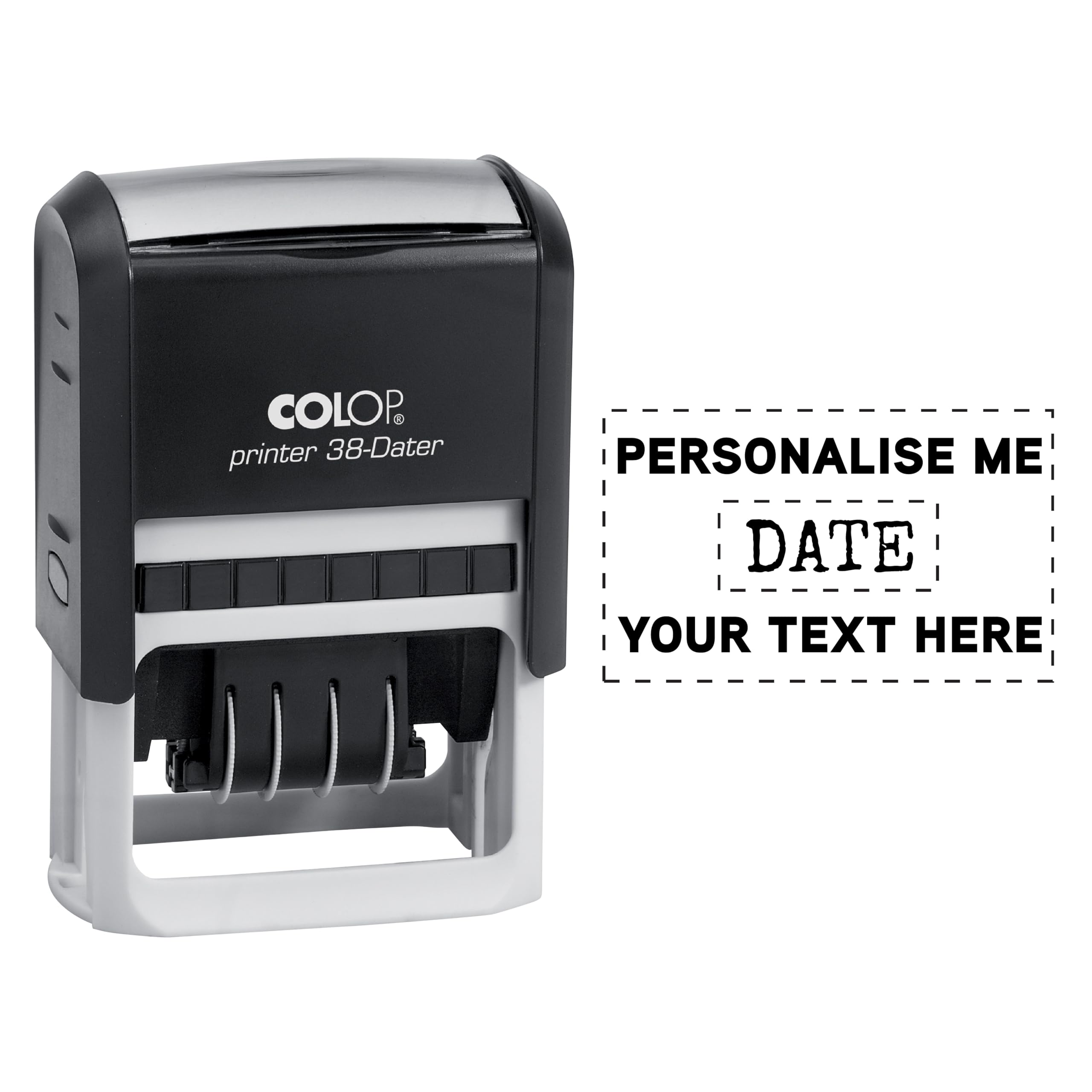 Premium Personalised Custom Made Self-Inking Date Stamp - for Office Business and Home (36mm x 56mm)