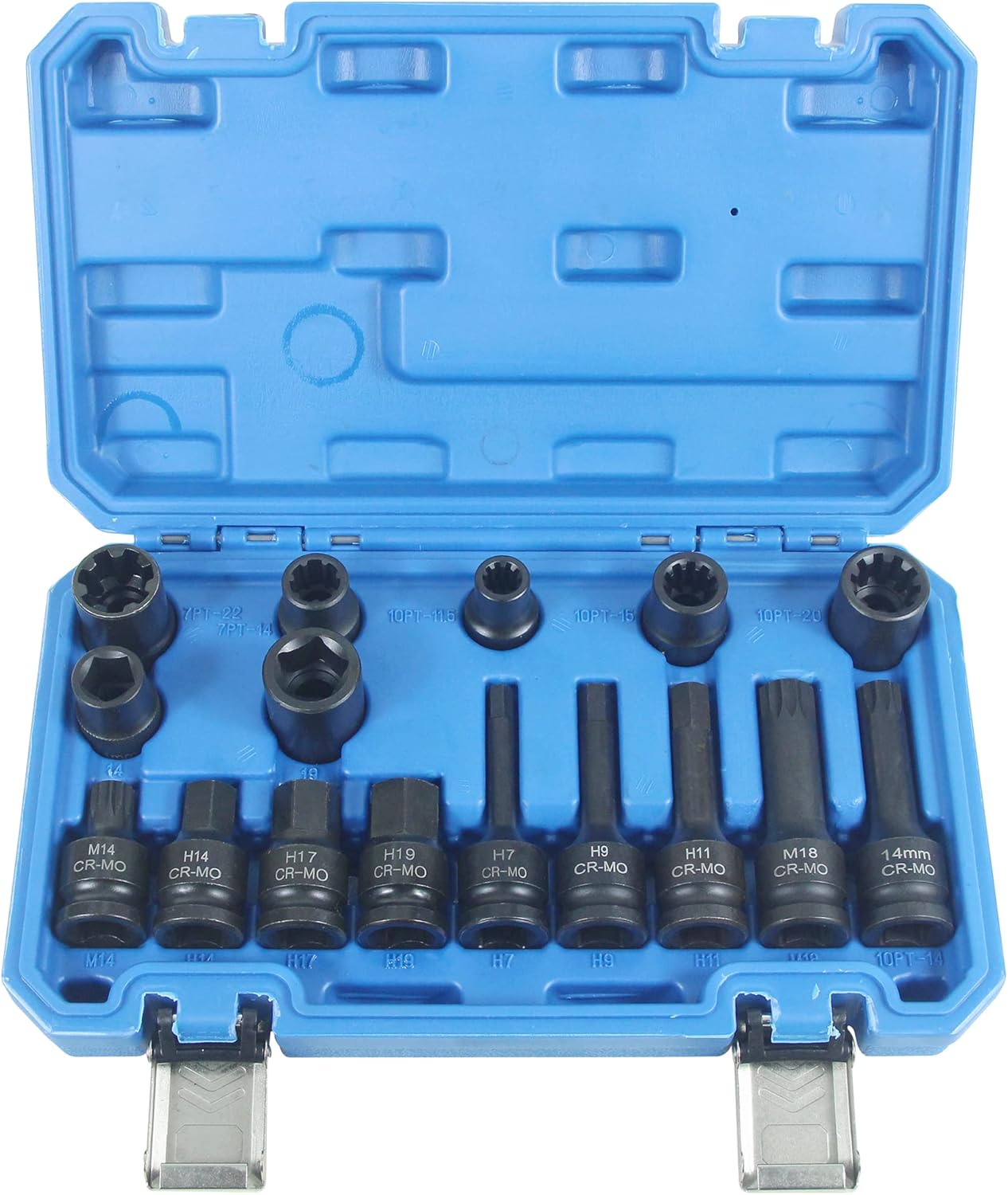 Juego de 16 piezas de pinza de freno de impacto especial de 12 pulgada de llave de vaso cuadrada Kit de herramientas de freno compatible con