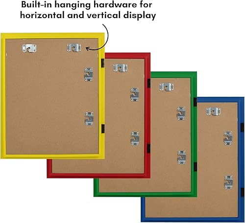 Miniatura 6 de Americanflat Marco de arte infantil de carga frontal multicolor  Marco de 8.5 x 11 pulgadas con paspartú y 10 x 12.5 pulgadas sin paspartú  Marcos