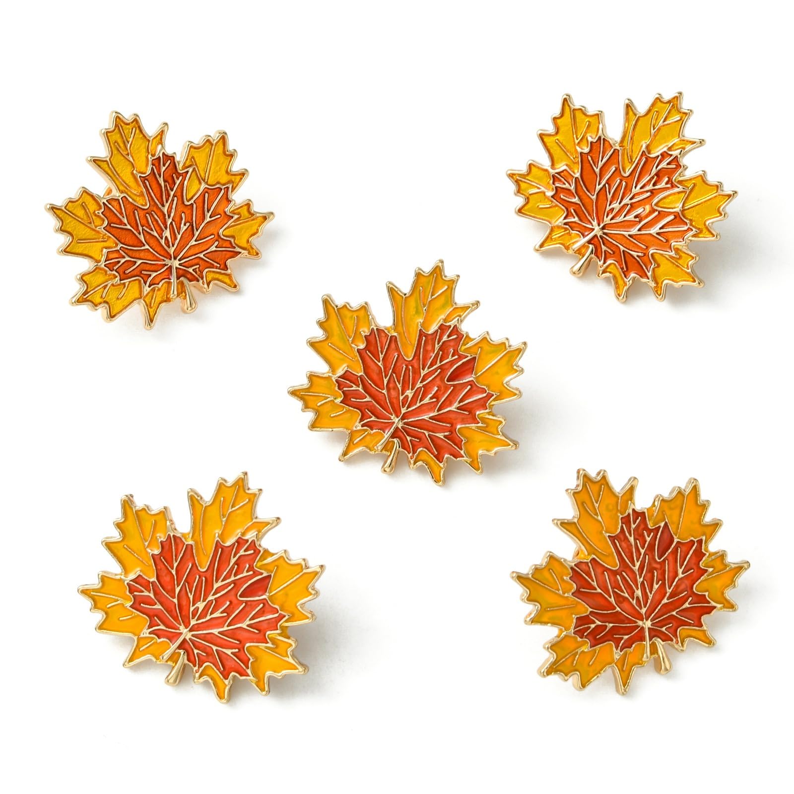 Feuille d'érable broche en émail orange pour embellir vos pulls et sacs lors des fêtes d'automne