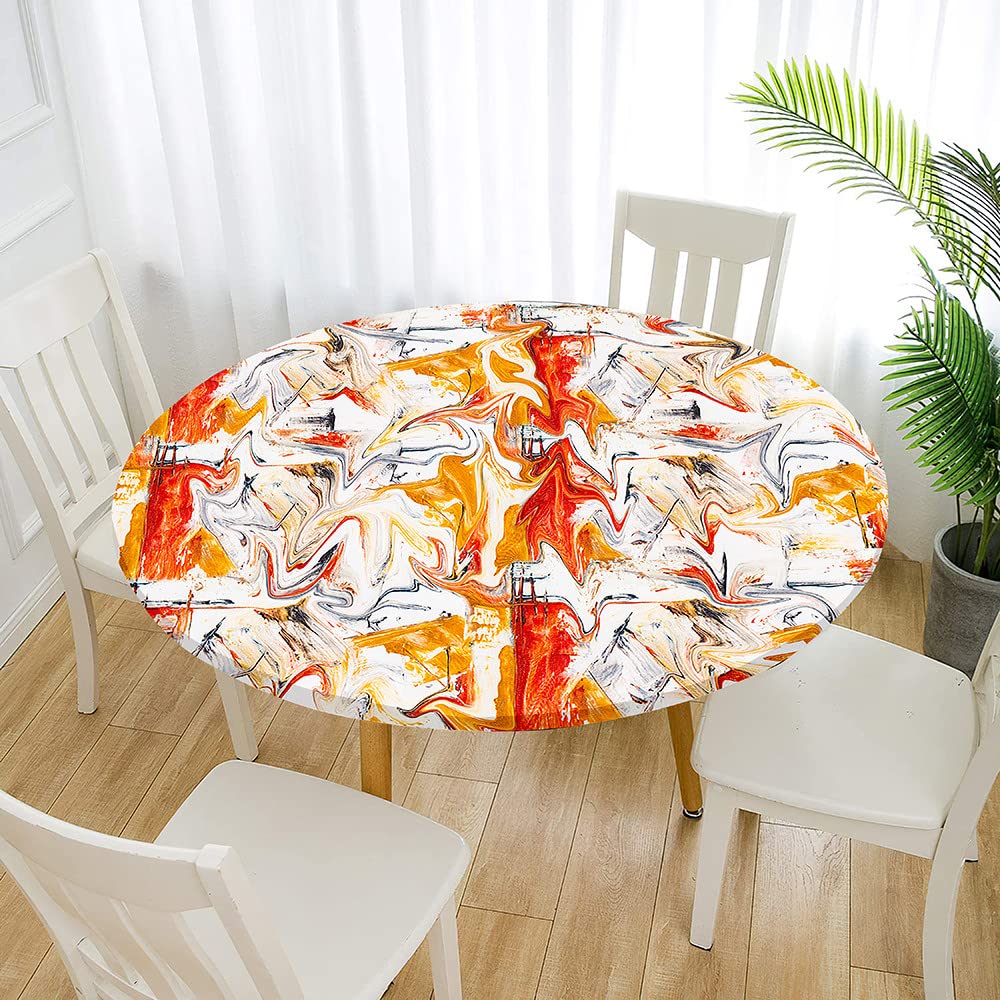 Nappe Ronde Anti-Taches Morbuy - Imperméable - Diamètre 150 Cm - Orange