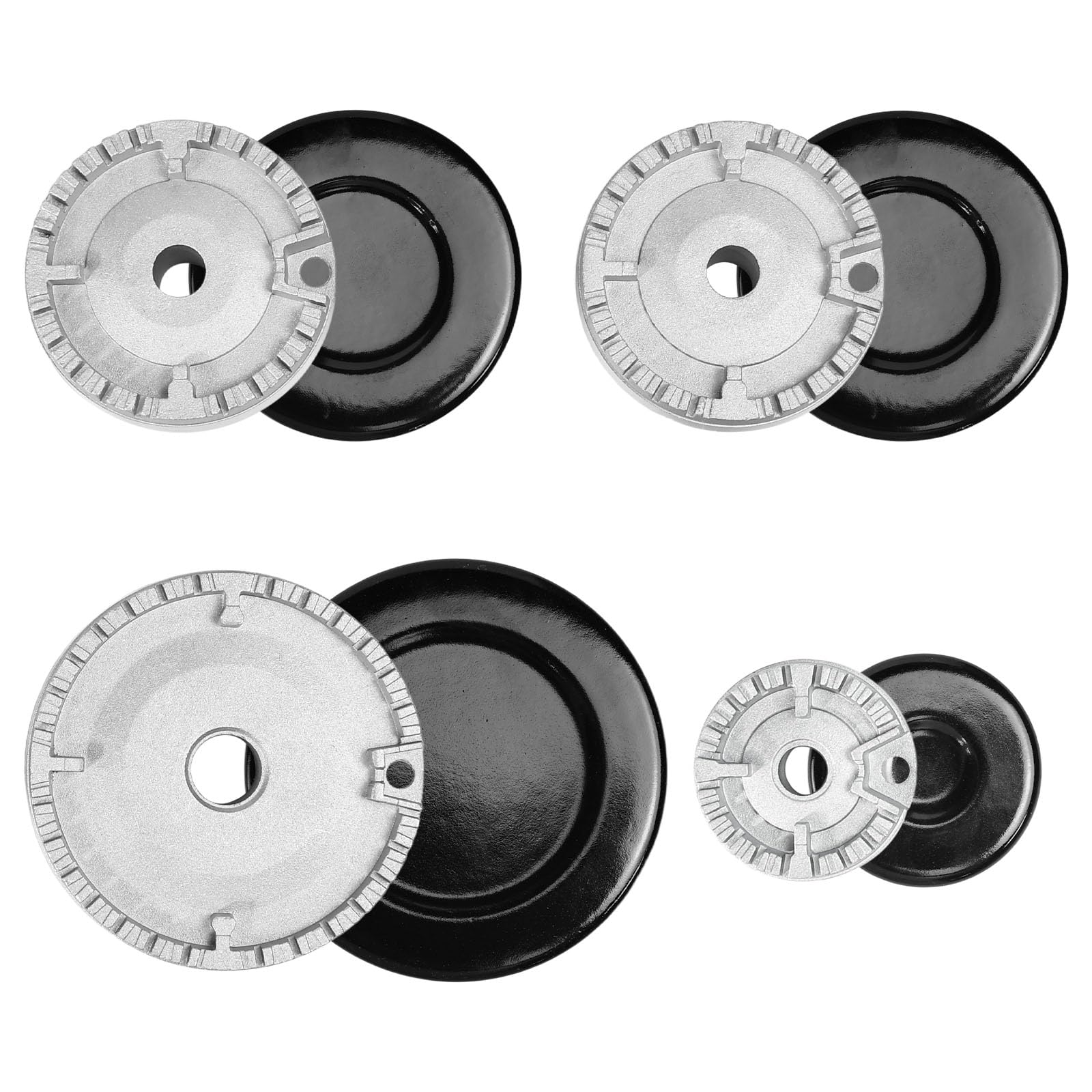 Xygobla 8Pcs Gas Stove Burner Cap,Oven Gas Hob Covers Cooker Hat Set Oven Cooker Hob Gas Burner Crown Flame Cap Set,55mm 75mm 100mm Stove Lid Kit Fits Most Gas Stove Burners
