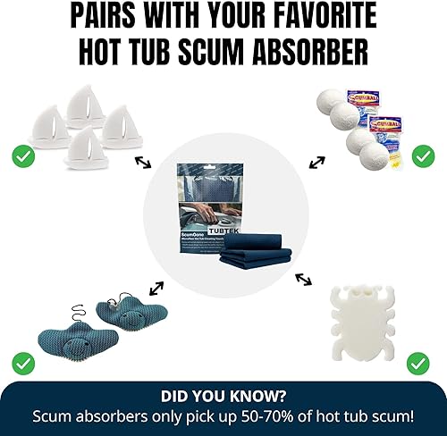 Miniatura 4 de Toallas limpiadoras de superficie de microfibra para bañera de hidromasaje (paquete de 3)  Limpiador de cubierta de bañera de hidromasaje y