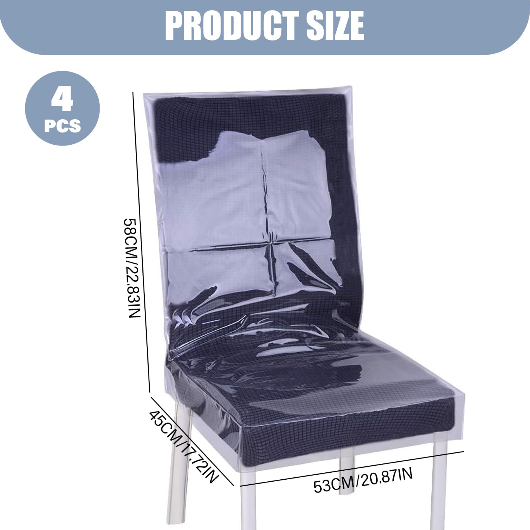 Lot de 4 Housses de Chaise Extensibles Universelle - Moderne - Noir Lot de 4 Housses de Chaise Extensibles Universelle - Moderne - Noir