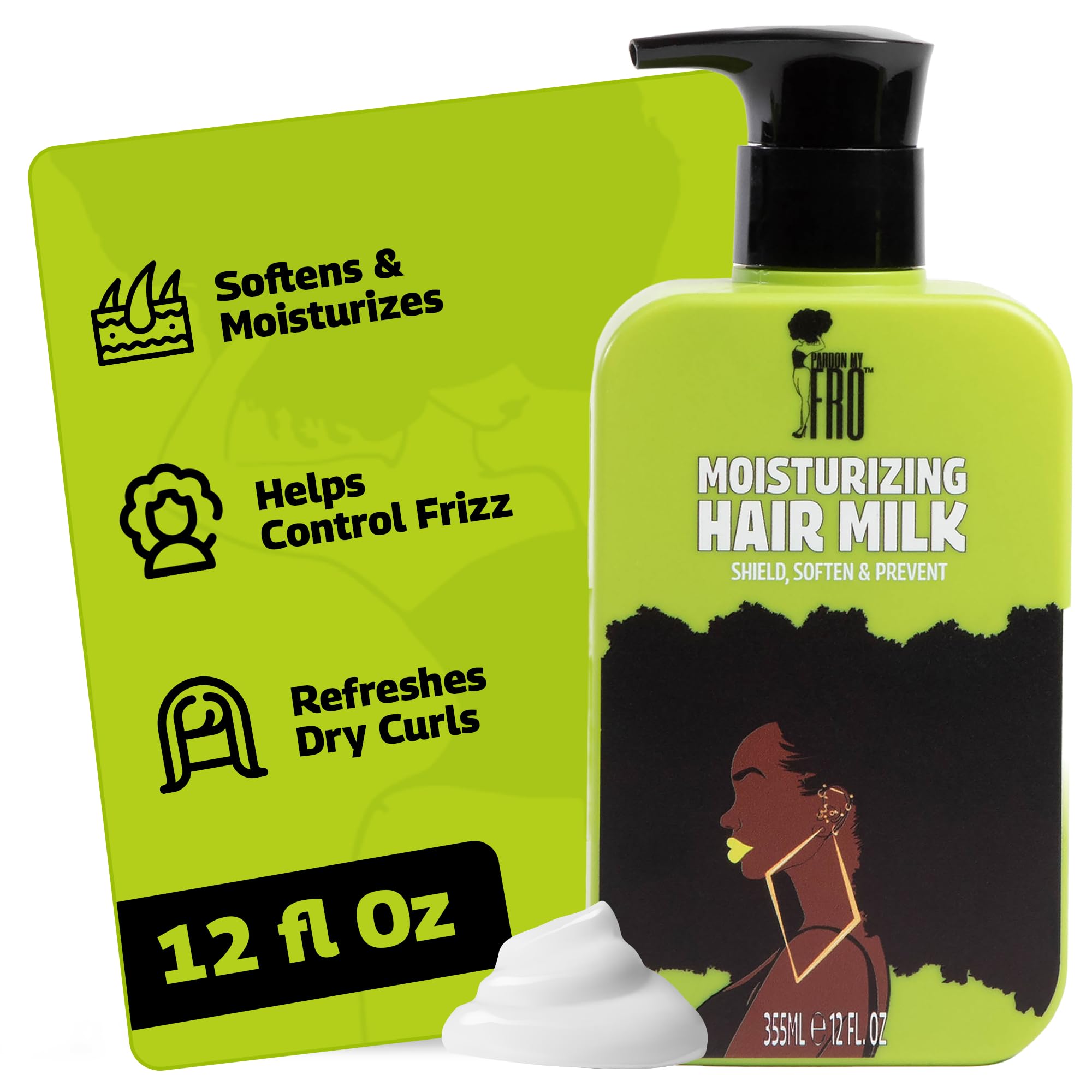 Pardon My Fro Moisturizing Hair Milk Leave-In Conditioner Curls 12 Fl Oz