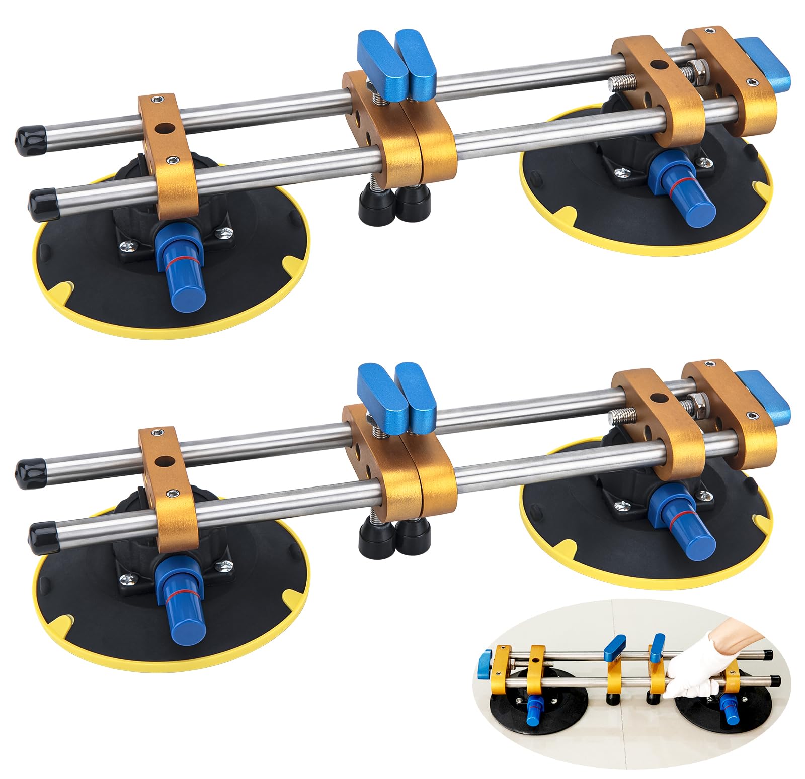 6 Inch Granite Seam Setter Tool, 2-Pack - Countertop Slab Lifter & Leveling System for Quartz, Marble, Natural Stone