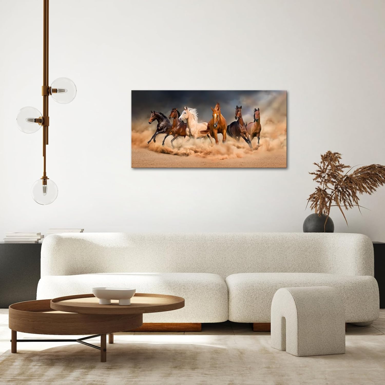 LevvArts Large Horse Wall Art for Living Room Running Horses Picture Prints on Canvas Modern Home Office Decoration Ready to Hang - 24"x48" - Image 2