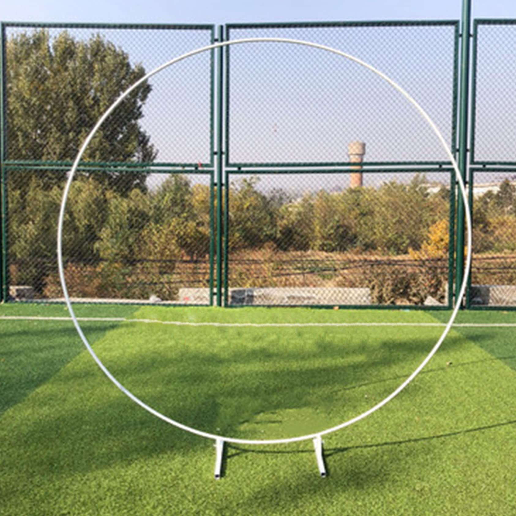 LBYDXDGarden Arch, Metal Round Balloon Arch Kit Decoration, for Birthday Wedding Party Baby Shower Background Decoration, for Floral Balloon Garland (Color : White, Size : 2.2M)