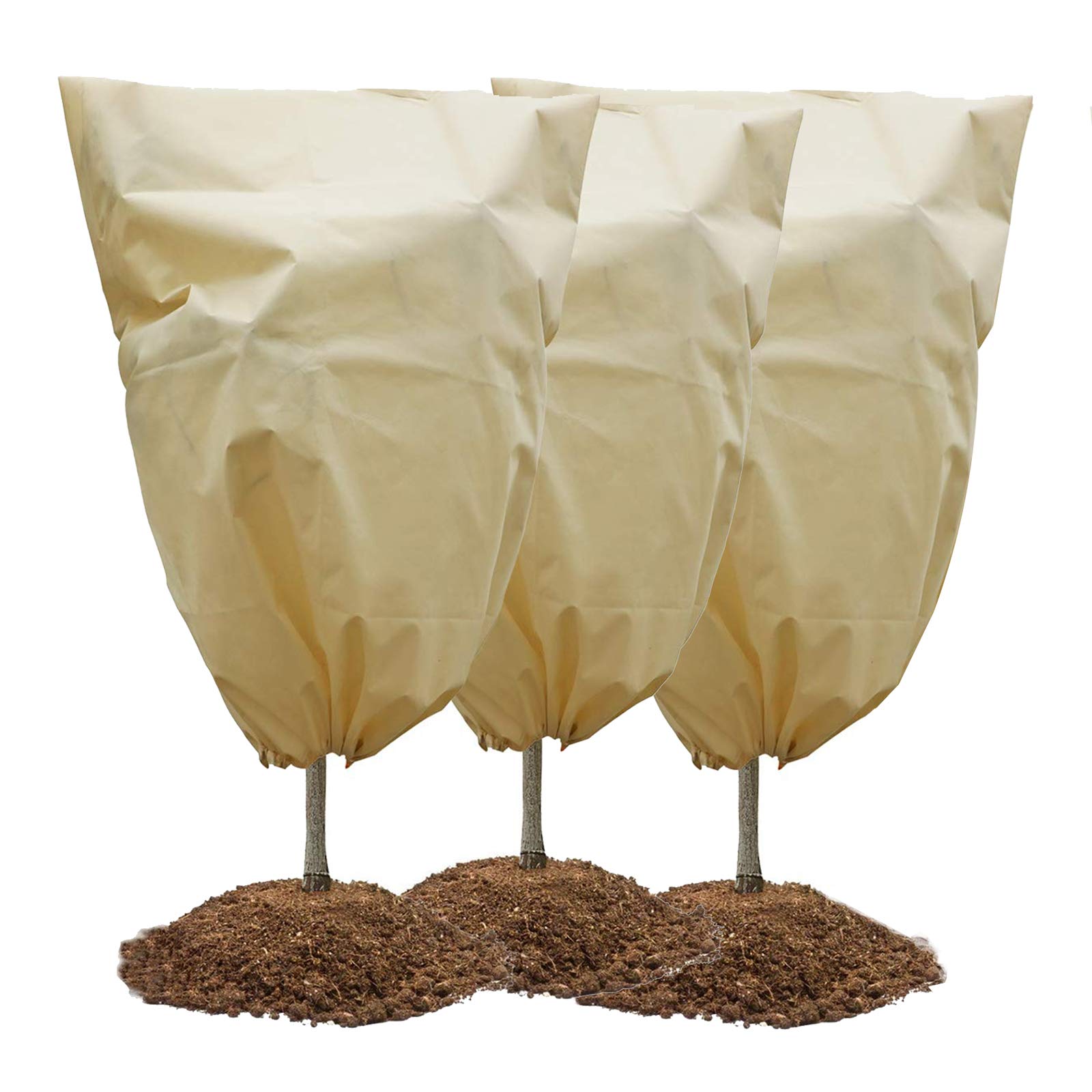 Cappuccio Protezione Piante Con Cavo Con Cerniera, Tessuto Non Tessuto Antigelo Per Piante, Riutilizzabile, Traspirante Cappuccio Protezione Per Piante Da Giardino E Verdure (180*120cm-3pcs