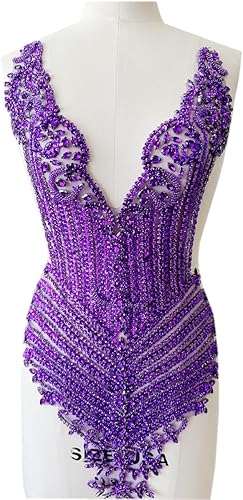 Miniatura 31 de Cuentas de piedras hechas a mano, parches de cristal brillantes para coser en diamantes de imitación, corpiño de encaje, accesorios para decoración