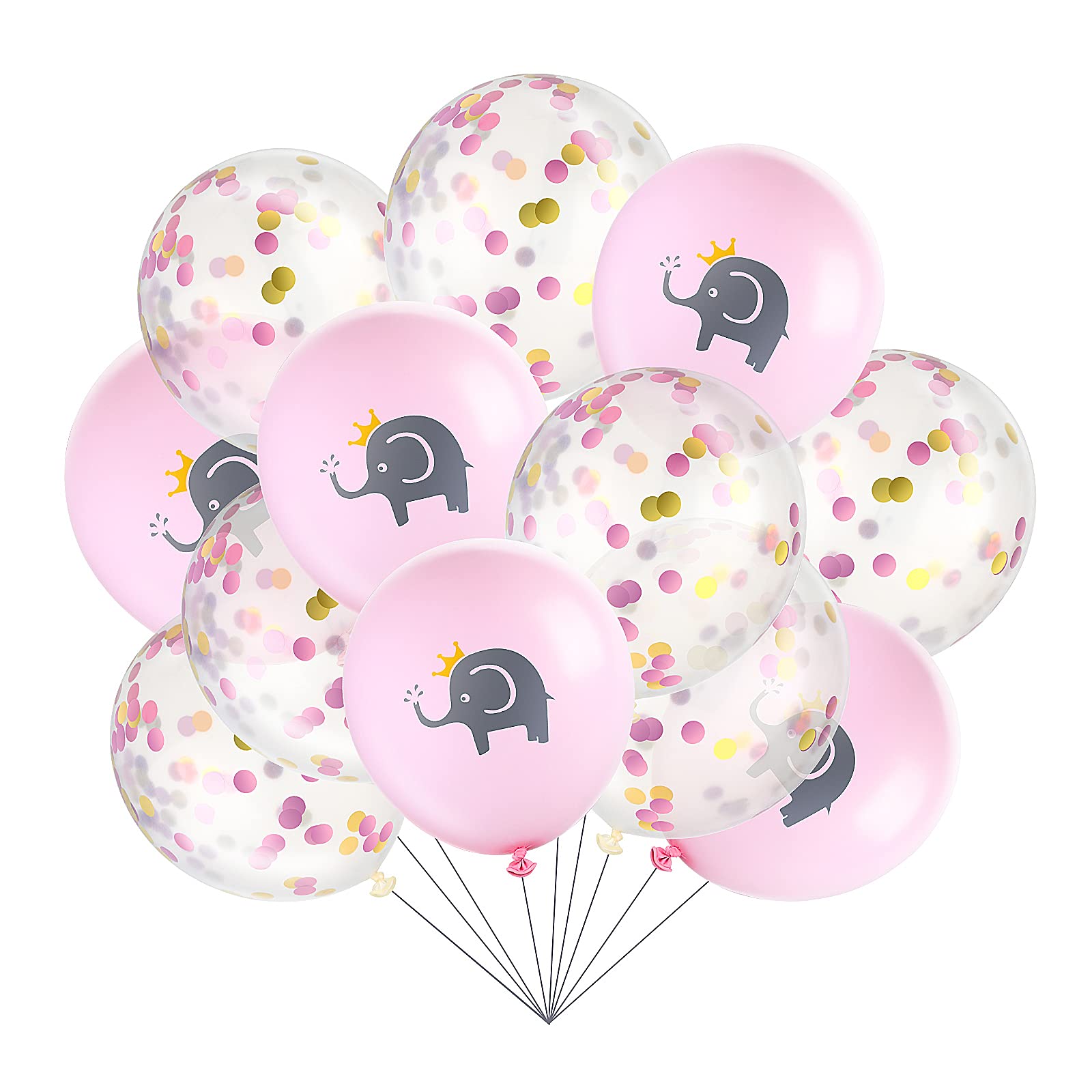 Buy 24 Pieces Elephant Balloons Baby Shower Girl Pink Latex Balloon in