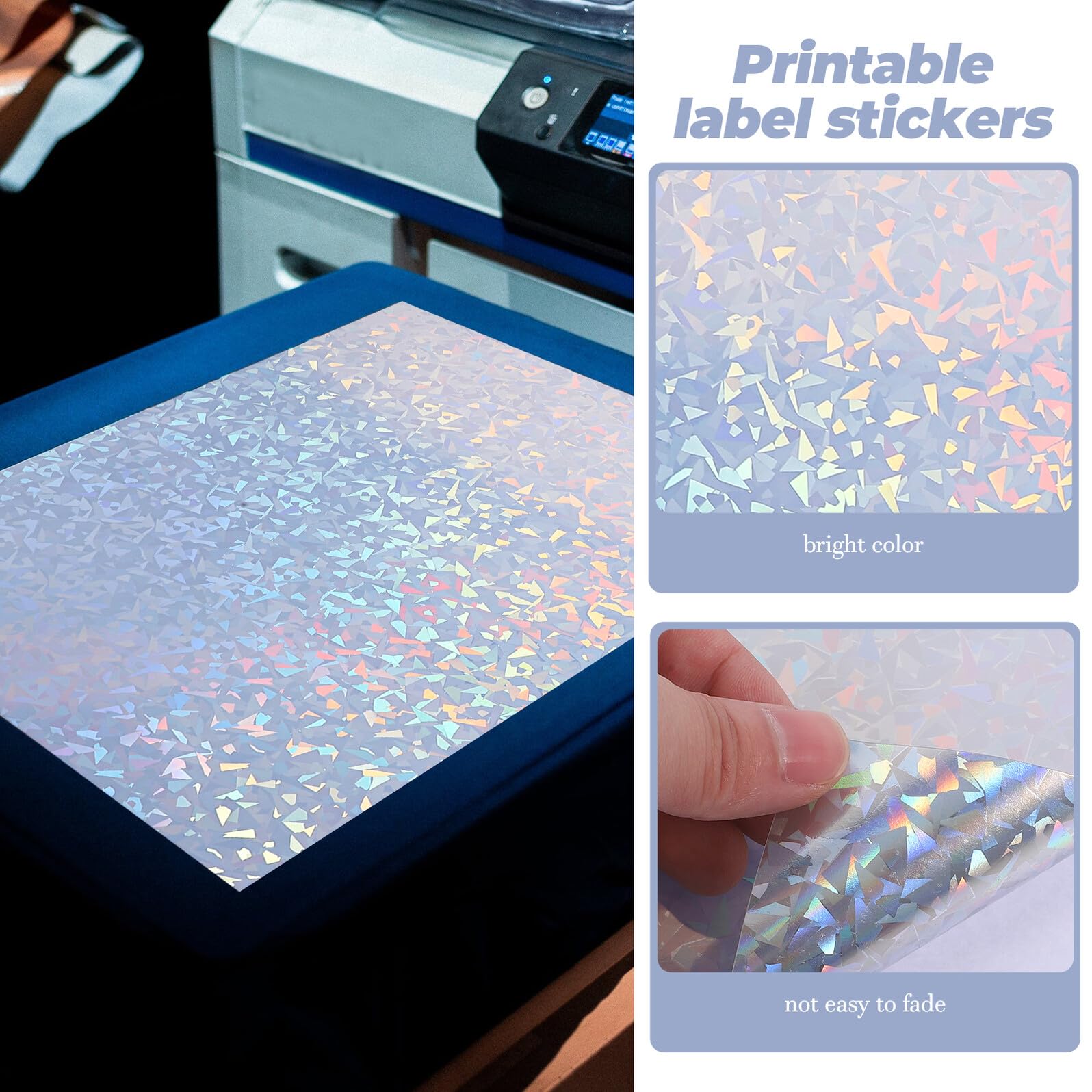 60 Fogli Carta Adesiva Stampabile per Stampanti Inkjet e Laser Etichette Rettangolari Resistenti Pioggia e Macchie Multifunzione per Ufficio e Casa