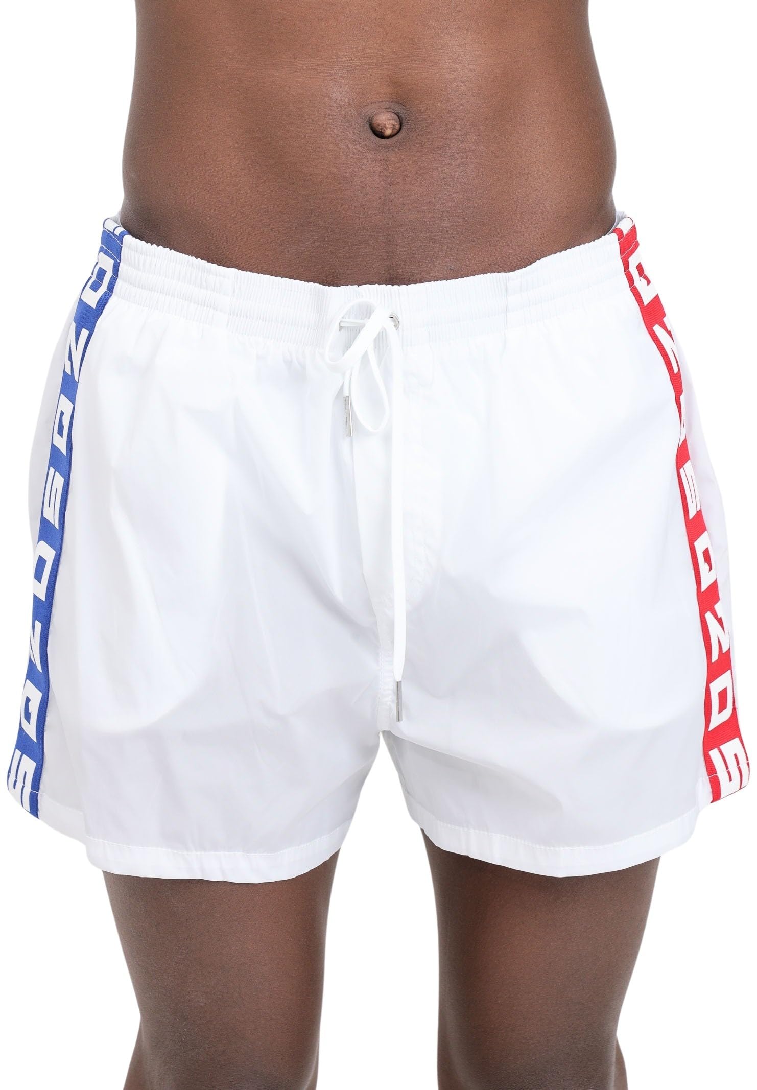 Short de mer blanc haut de gamme DSQUARED2 avec ruban logo bicolore - 4