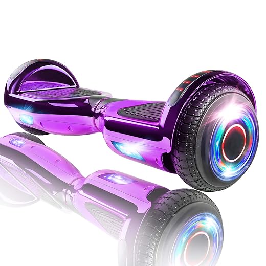 XPRIT 6.5'' Self Balancing Hoverboard Chrome Series, w/Wireless Speaker, UL2272 Certified (Chrome Purple)