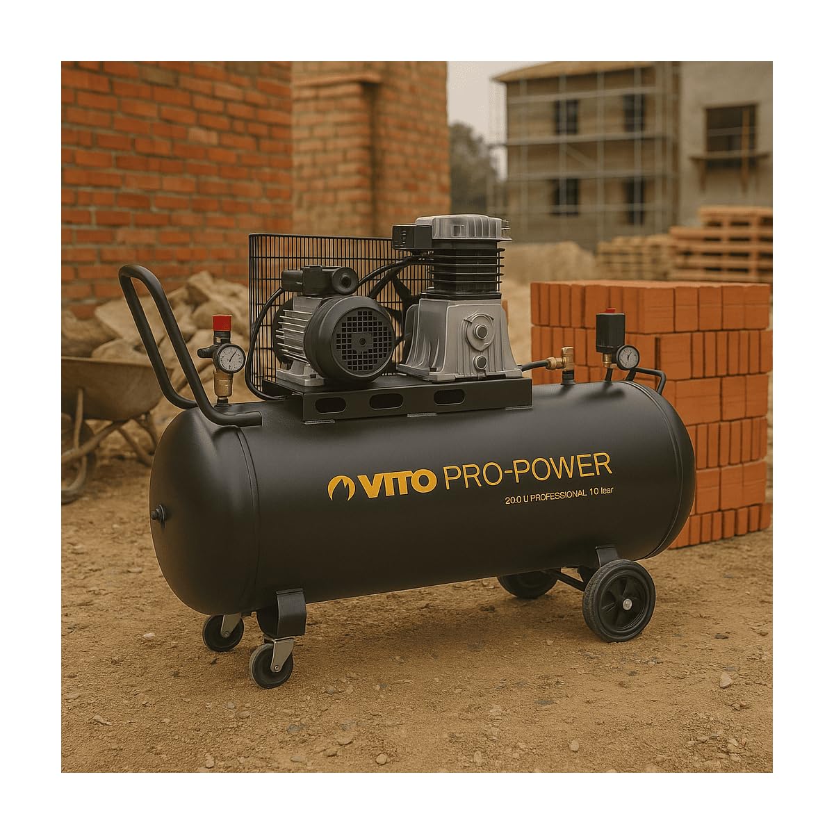 Compresor de correa profesional 230 V, 200 litros, 3 CV VITO 2800 rpm, aire 300 litros/min