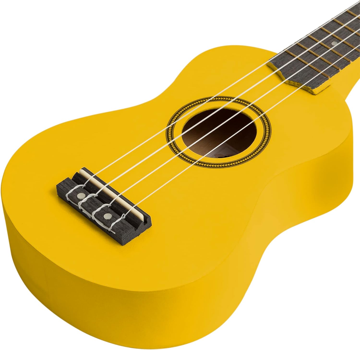 Soprano Ukulele Ukelele for Kids includes Gig Bag, Felt Pick, Spare Strings - Yellow - TIGER UKE7-YL