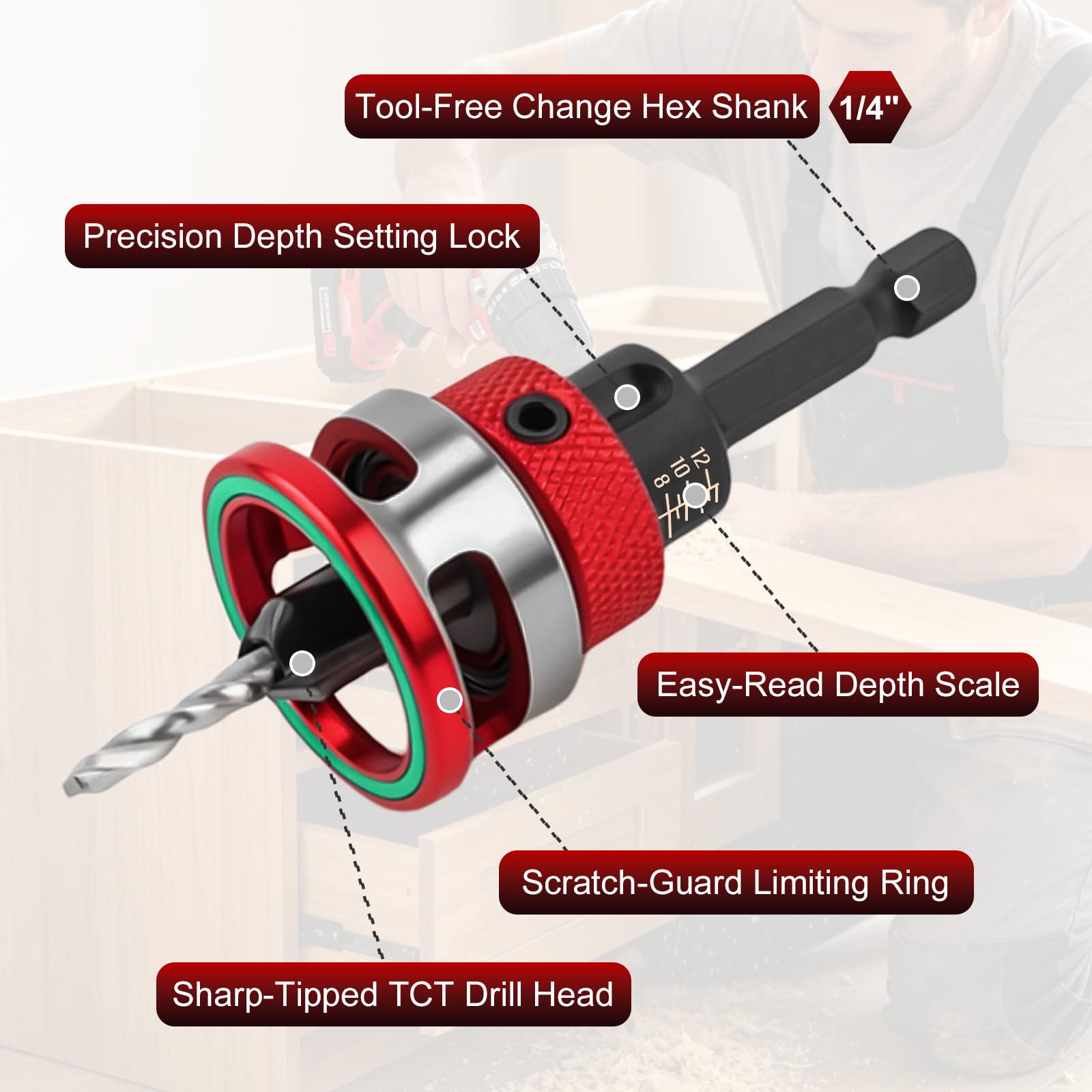 Vieliian Countersink Drill Bits - 9 Piece Set -3
