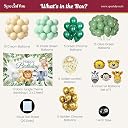 SpecialYou.in Jungle Theme Birthday Decoration Kit for Baby Boy with Jungle Wall Poster, Animal Foil Balloon Set, Green Balloons for Decoration, Animal Theme Birthday Party Decorations- 58 Pcs gallery image
