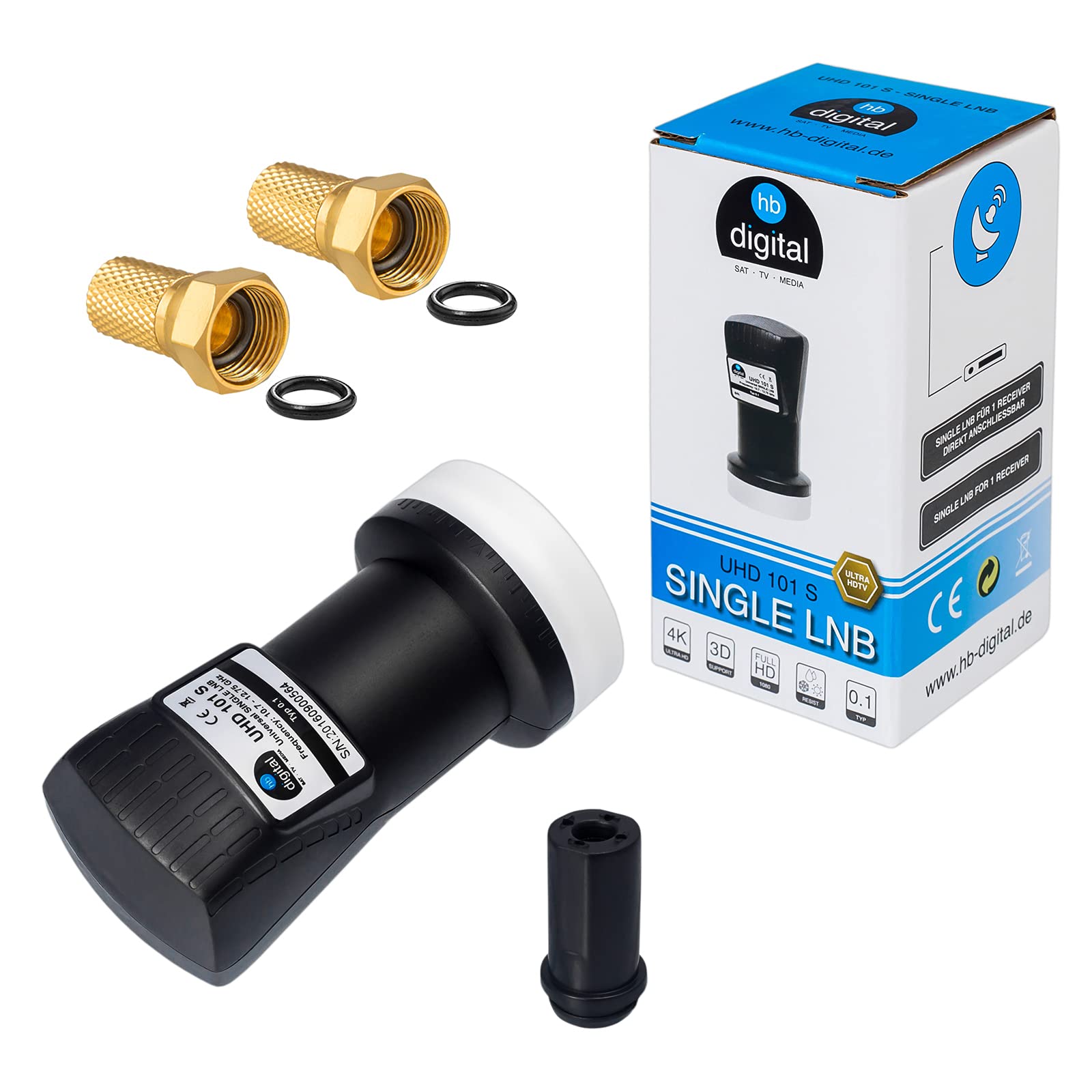 HD Digital SAT Anlage 60cm Stahl Spiegel Schüssel Ziegelrot + Single LNB 1 Teilnehmer zum Empfang von DVB-S/S2 Full HD 3D 4K Ultra HD (UHD) Signale + Stecker Gratis dazu im Set