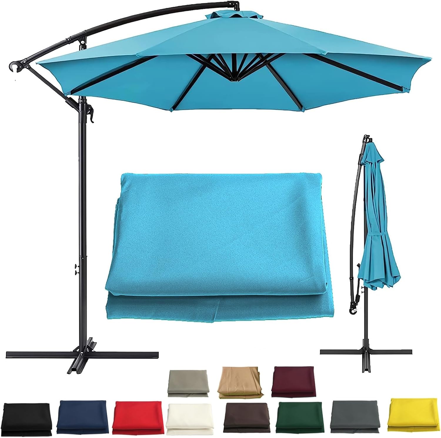 Patio Umbrella Replacement Canopy Square Cantilever Top Cover Outdoor,Outdoor Garden Umbrella Replacement Canopy Waterproof Anti UV Patio Umbrella Cover for 2M 2.7M 3.0M Umbrellas with 6 or