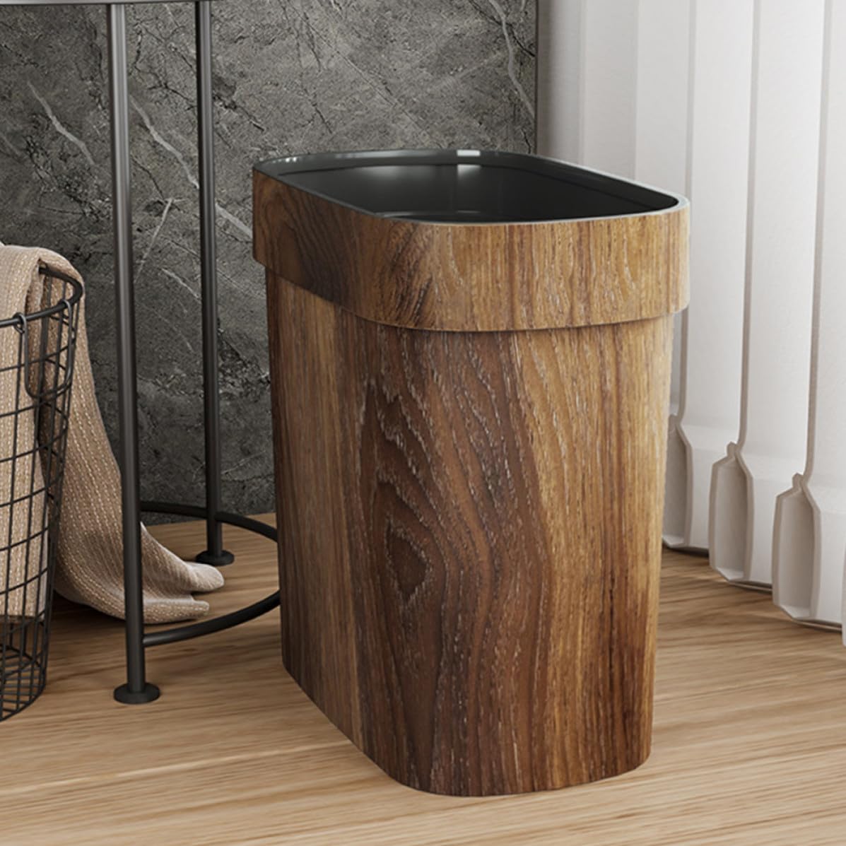 Kitchen Garbage Bin Lightweight Pp Material Wastebasket with Ample Capacity for Bedroom and Multi-Scene Use Stylish Narrow Trash Can for Home and Office Random Color