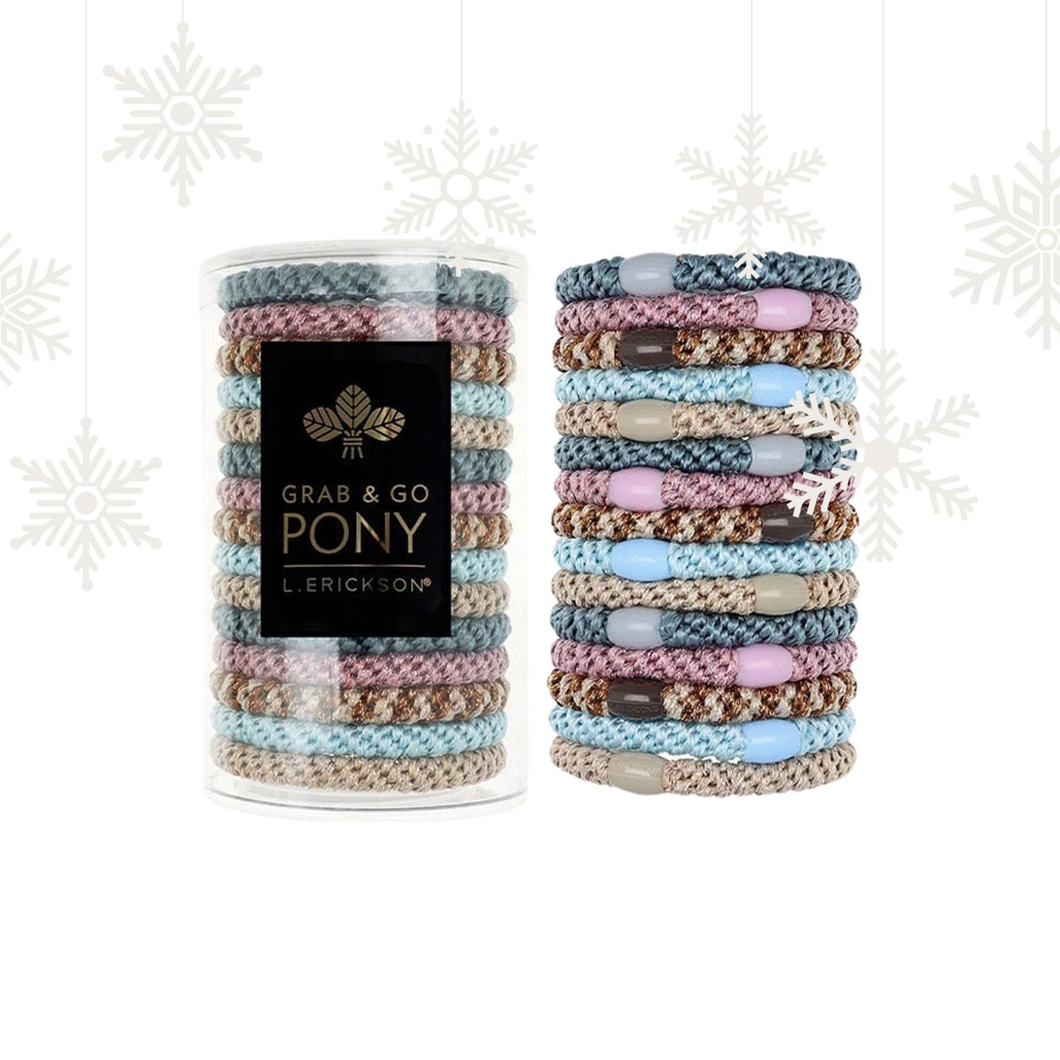 Blue and Pink Hair Ties for Thick Hair, Grab & Go Pony Tube, 15 Pack, Ballerina, Thick No-Crease Bands with Strong Hold, Damage-Free Design, Soft Ballet-Inspired Blend | L. Erickson