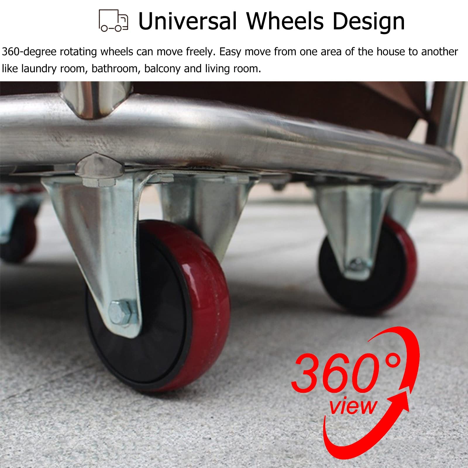 DFEDHF Utility Cart Organizer Storage Trolley Service Cart Home Laundry Cart on Wheels for Seniors, Commercial Square Storage Bin Service Trolley for Clothes, Sports Balls, Work Gym Nurse(Blue)